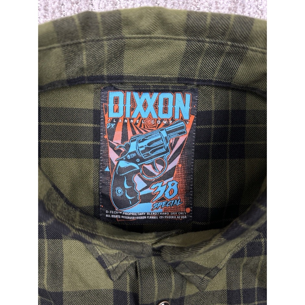 Dixxon Flannel Co 38 Special Green Plaid Flannel Shirt D-Tech 2XL Button-Up - Picture 2 of 9
